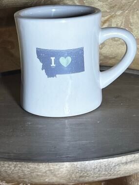 I Love Montana White Ceramic Coffee Mug State Heart Souvenir M Ware